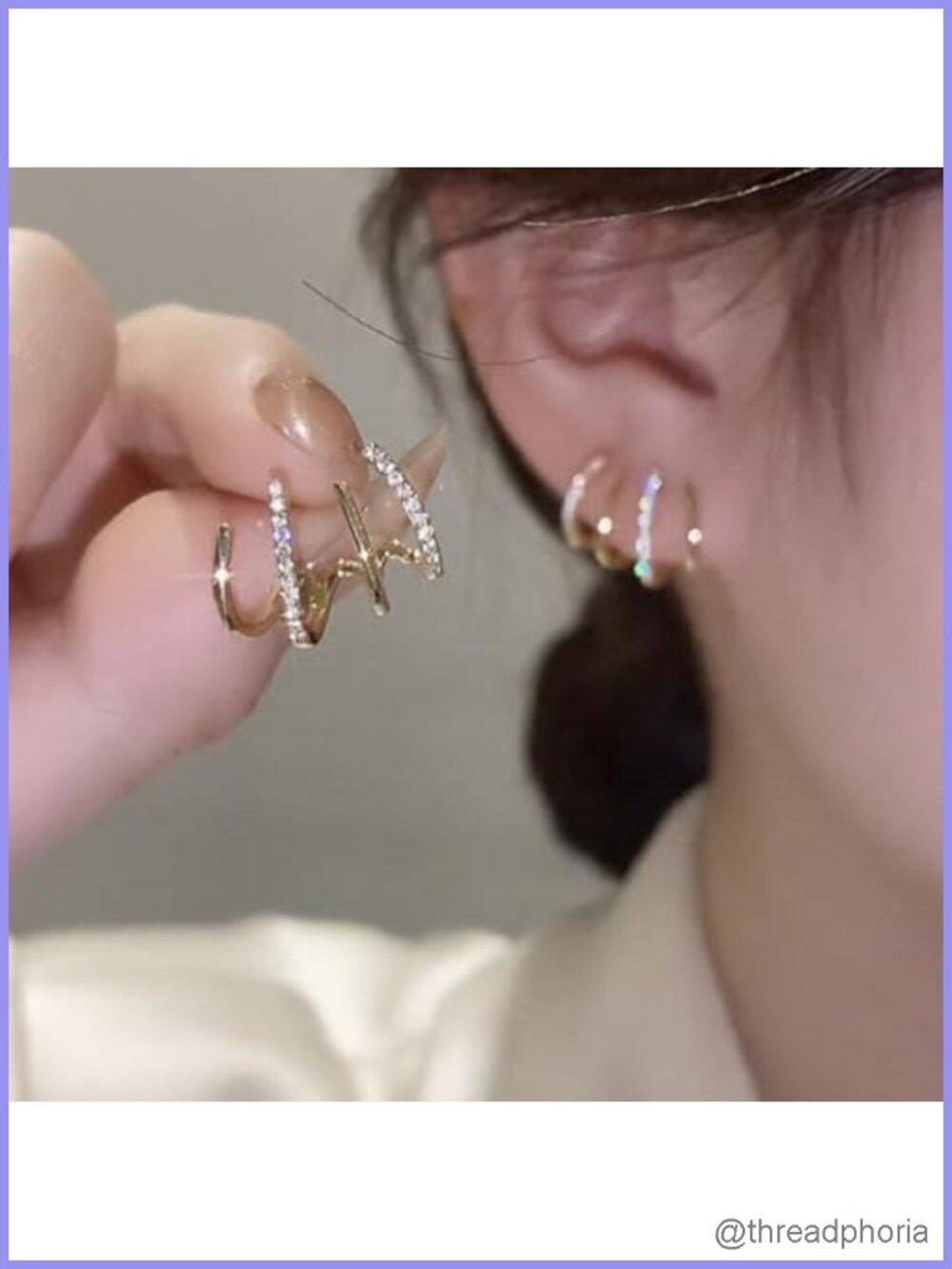 CZ Stud Earrings Fashion Contracted Claws Design Everyday Jewelry for Women